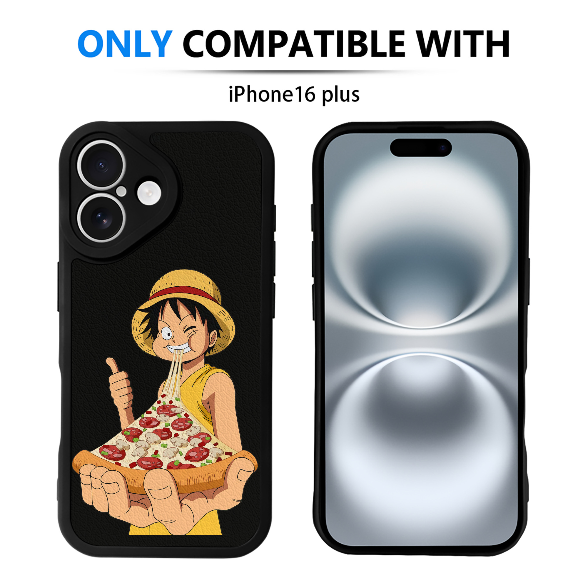 （画像用） ワンピース モンキー・D・ルフィ ONE PIECE Monkey D. Luffy 【iPhone 16シリーズ対応】シリコンスマホケース（レザー調） 材質：シリコン